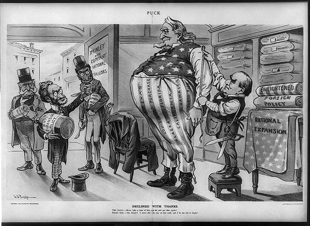 Photo:Puck 1900 Declined with Thanks Anti Imperialism Cartoon