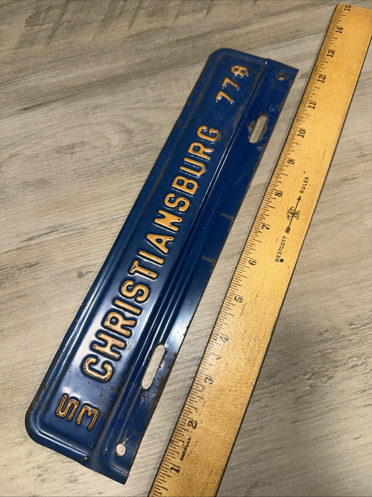 1953 Christiansburg  Virginia License Plate Topper #778 Rare