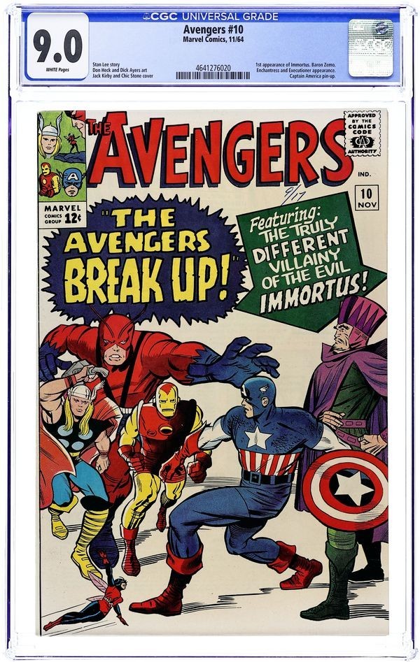 Avengers #10 (Marvel Comics 1964) CGC 9.0 1st Immortus App Silver Age Key