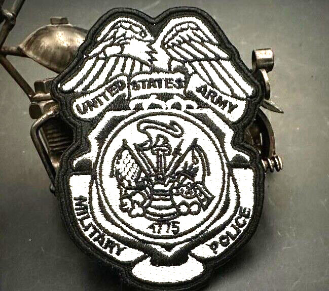 STUNNING VINTAGE STYLE U.S. ARMY MILITARY POLICE  EMBROIDERED IRON-ON PATCH...