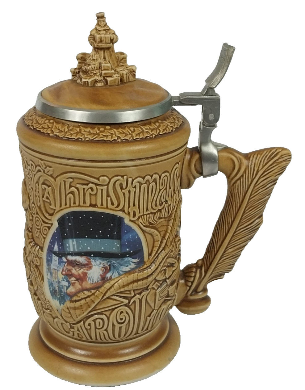 VTG 1996 Avon “A Christmas Carol” Beer Stein Ceramarte Brazil Scrooge Dickens