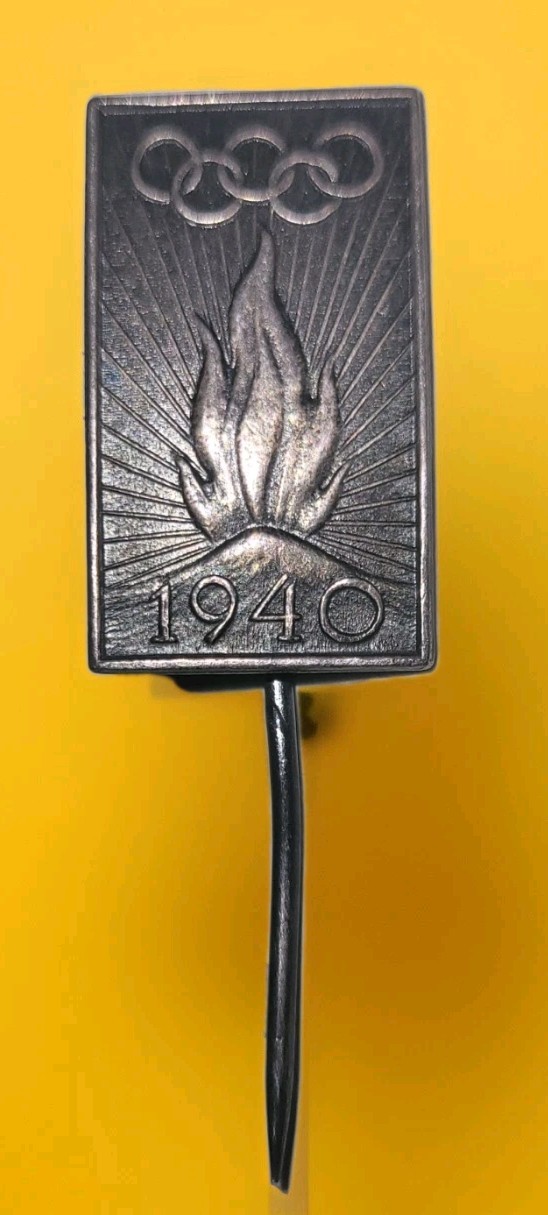 RaRe Original 1940 Canceled WWII Japan Olympic Silver Stick Pin Pinback Insignia