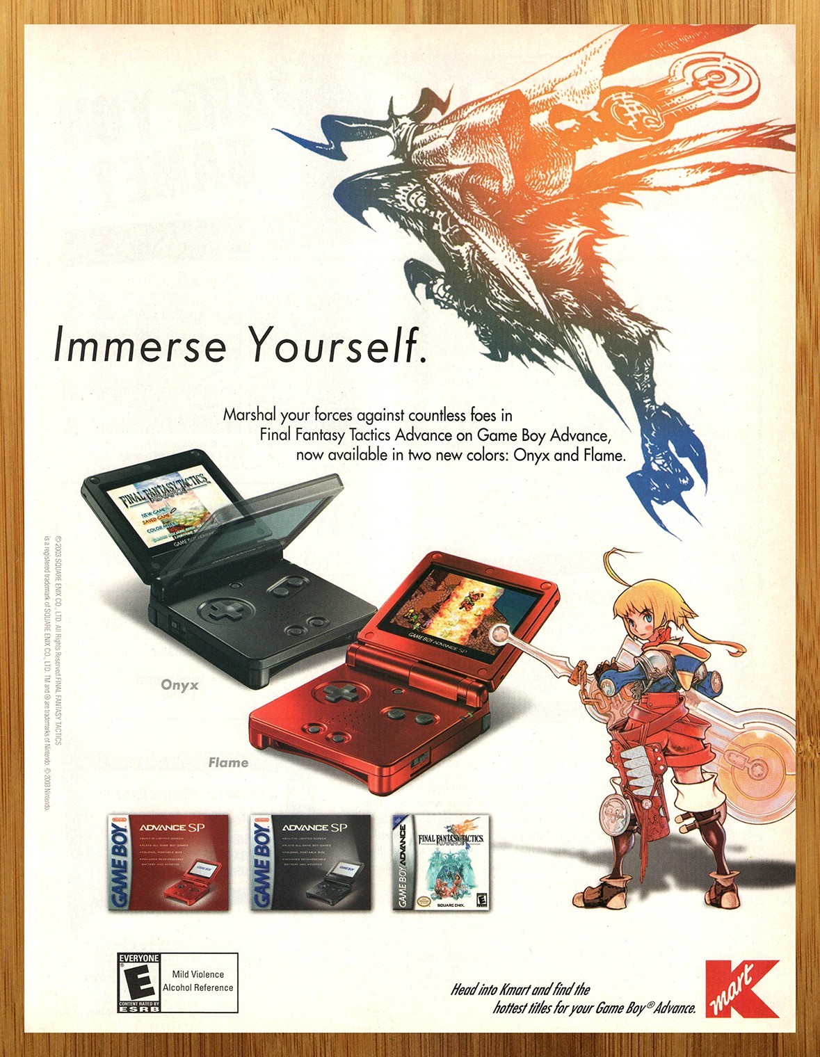 2003 Final Fantasy Tactics Game Boy Advance GBA SP Console Print Ad/Poster Art