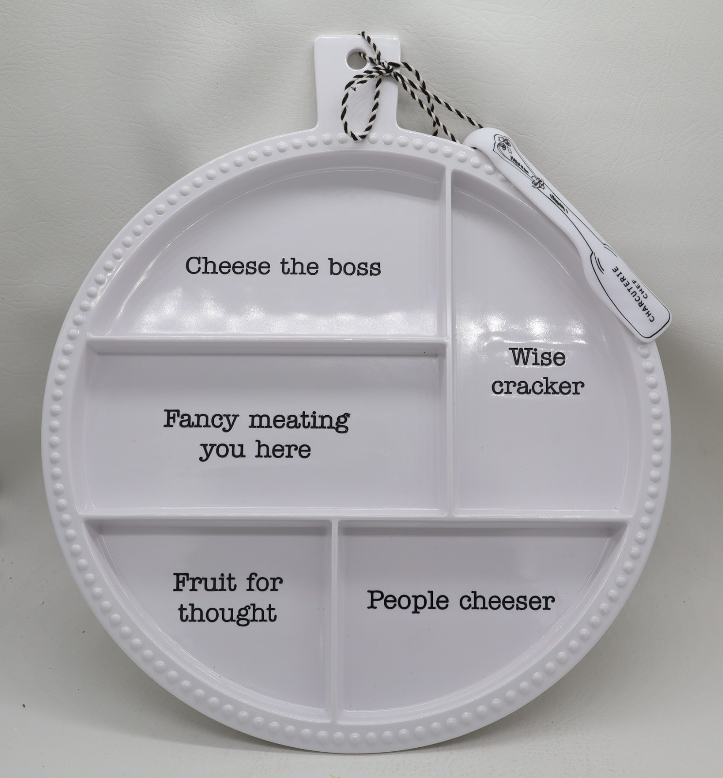 2022 Mud pie Melamine Charcuterie Plate 13” with tongs NEW