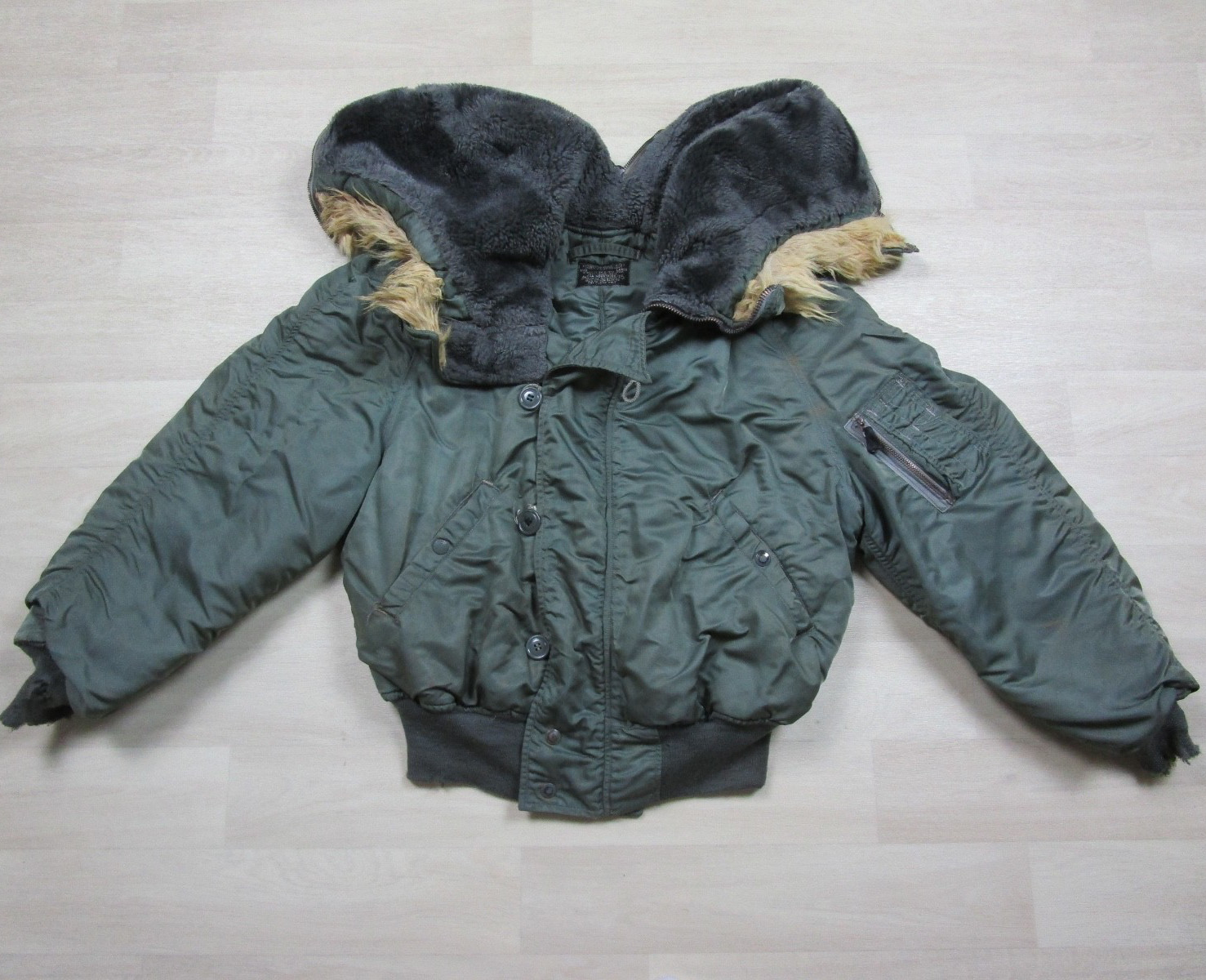 Vintage 60s USAF N-2B Flight Jacket (L) Alpha Industries Coyote Fur Vietnam 1963