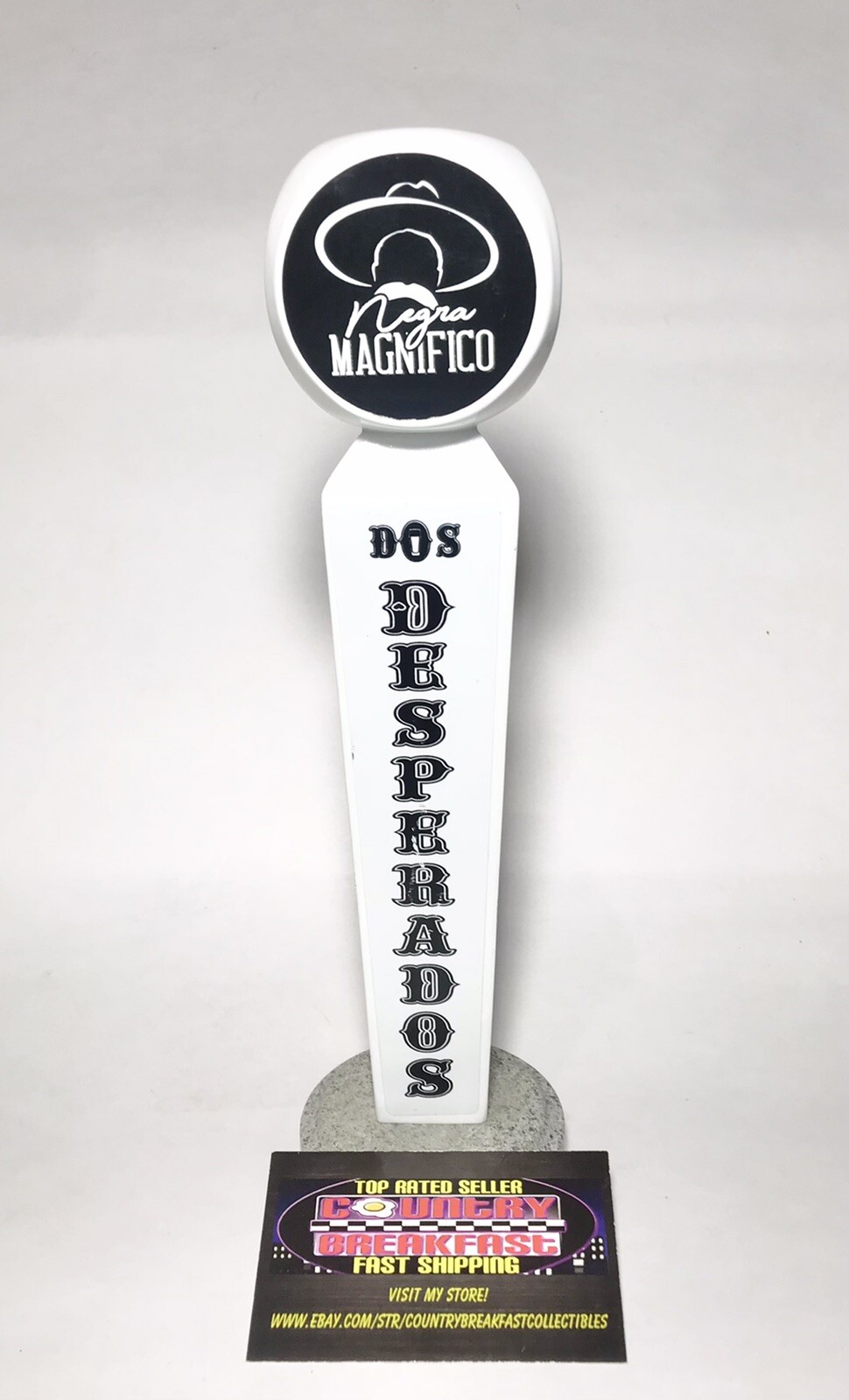 Dos Desperados Brewery Negra Magnifico Logo Beer Tap Handle 10” Tall - Nice