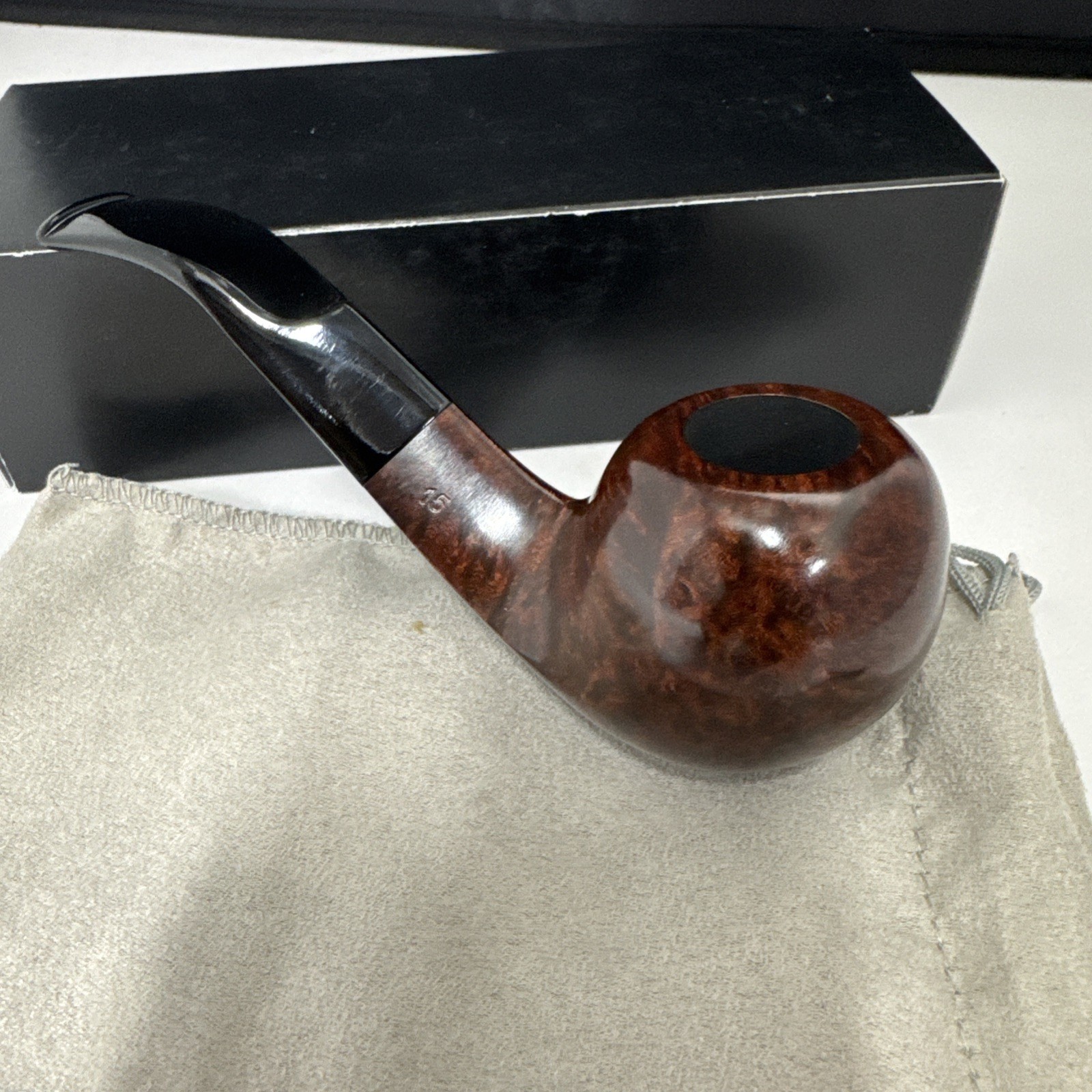 Stanwell Danske Club Brown Polished 15 Bent Apple Smooth Briar Tobacco Pipe -New