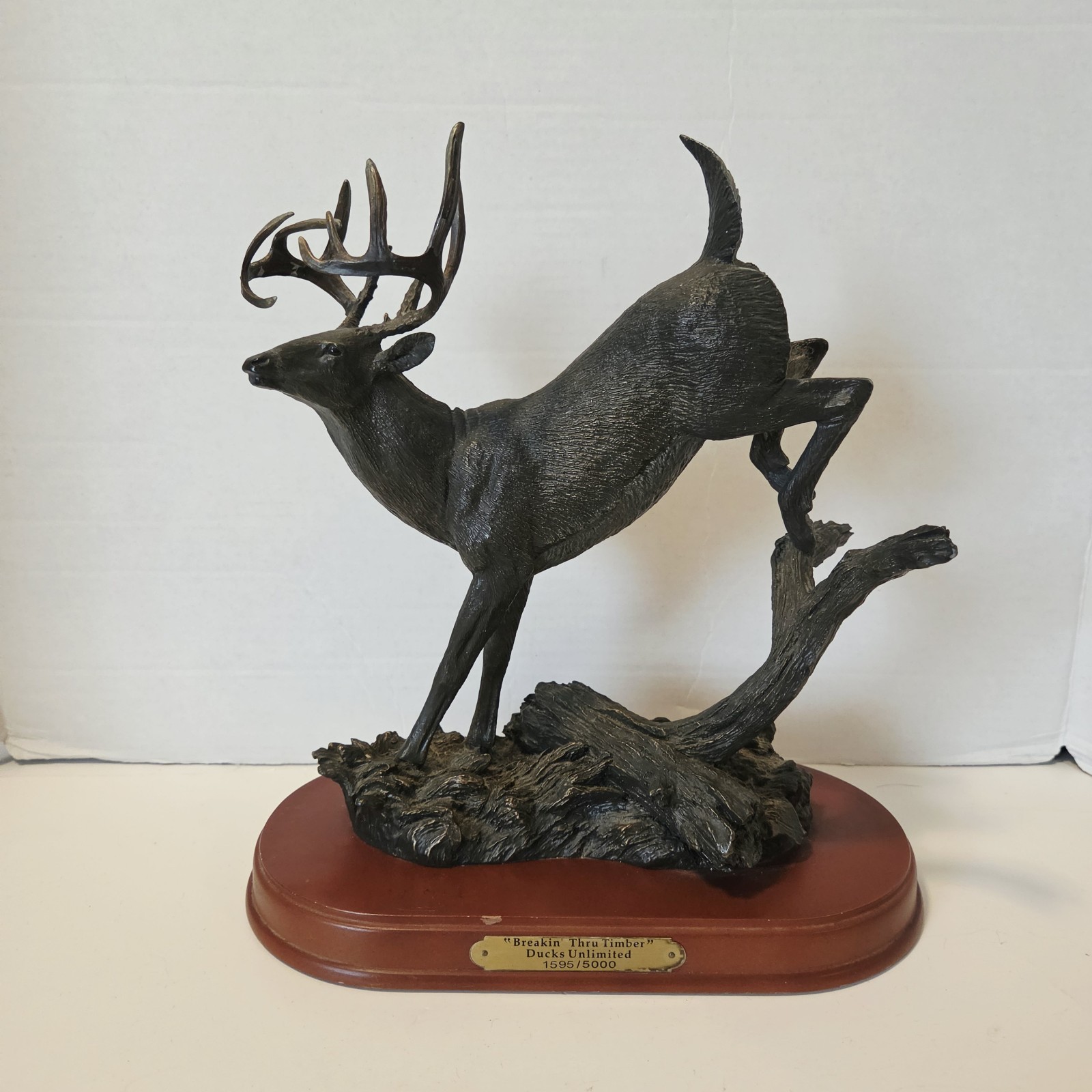Ducks Unlimited Breakin Thru Timber Buck Deer Figurine Limited Edition