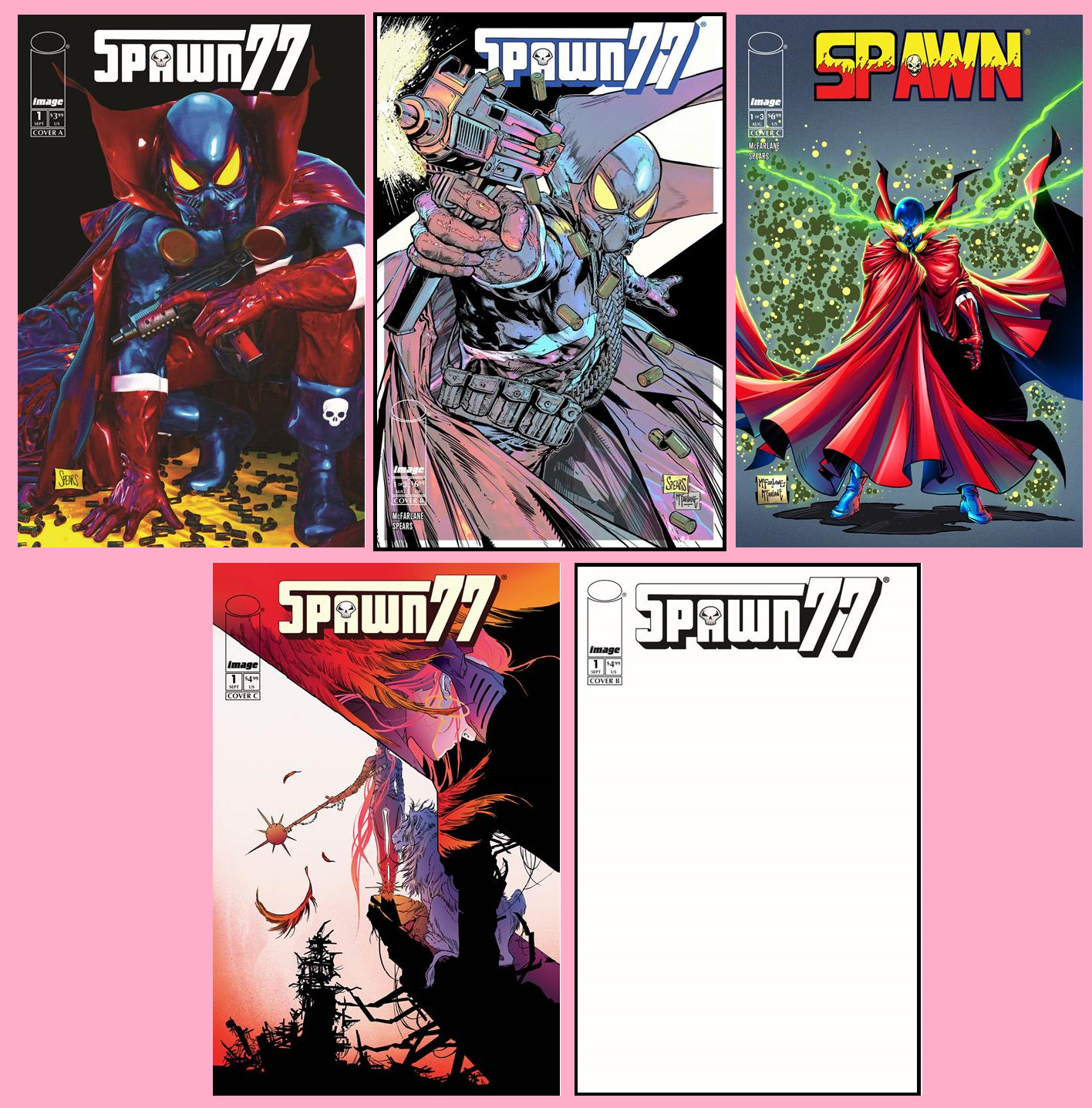 SPAWN 77 #1 ABCDE set (5) MARK SPEARS TODD McFARLANE iMAGE 2026 PRESALE 9/9/26