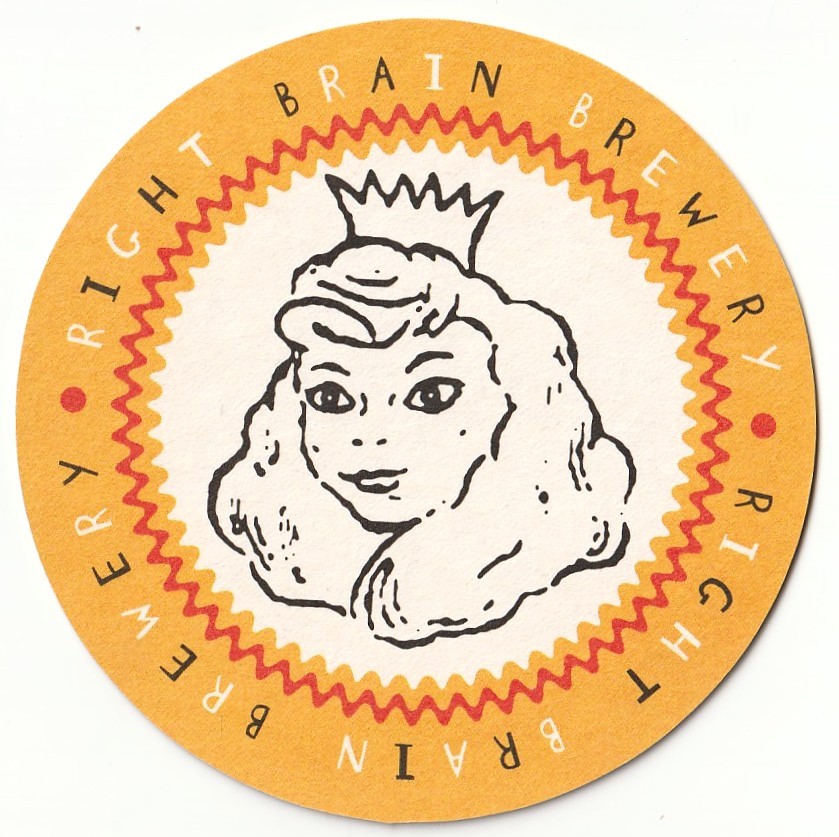 Right Brain Brewery Coaster  Beer Coaster  Traverse City MI