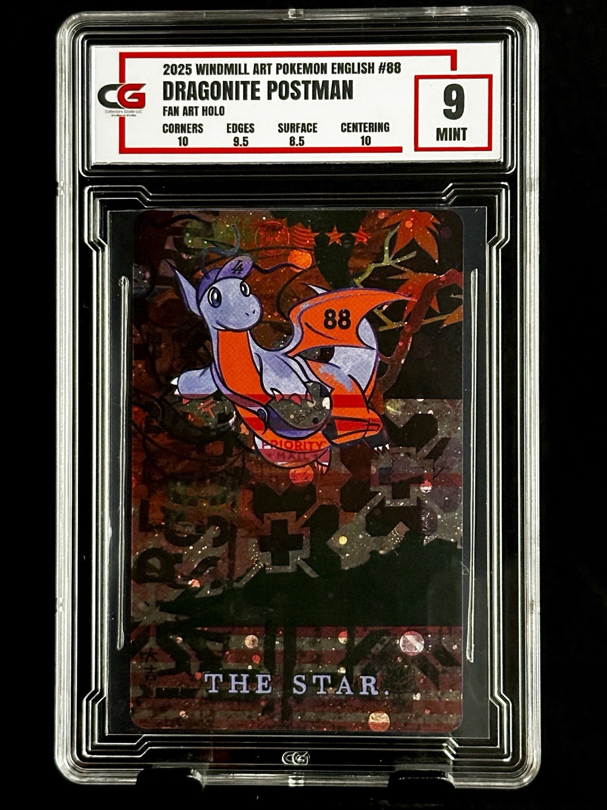 2025 Dragonite POSTMAN The Star CG 9 Windmill  Pokémon FAN ART Non-TCG CGC PSA