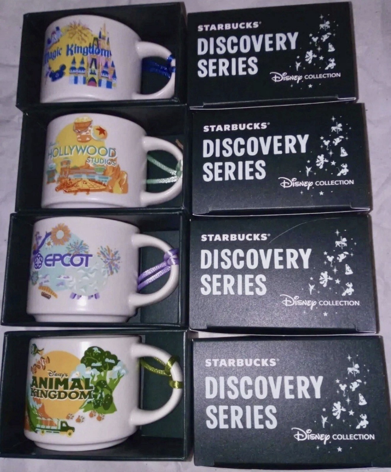 2024 Disney Starbucks Ornaments Discovery Series Epcot Magic HS AK 2oz BUNDLE 4