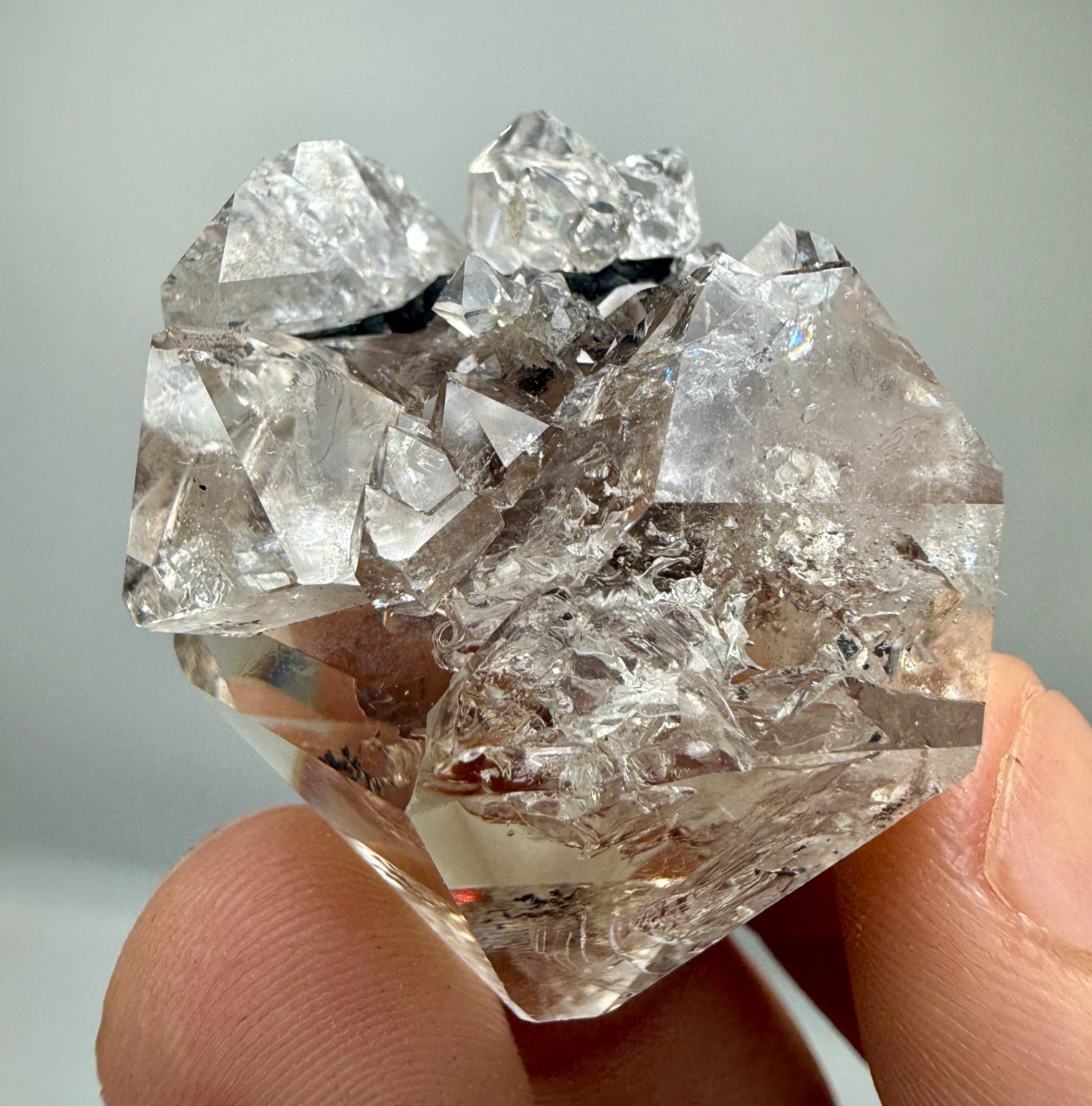 Herkimer Diamond Natural Cluster, Unique Conglomeration of Gems w/ Phantoms 