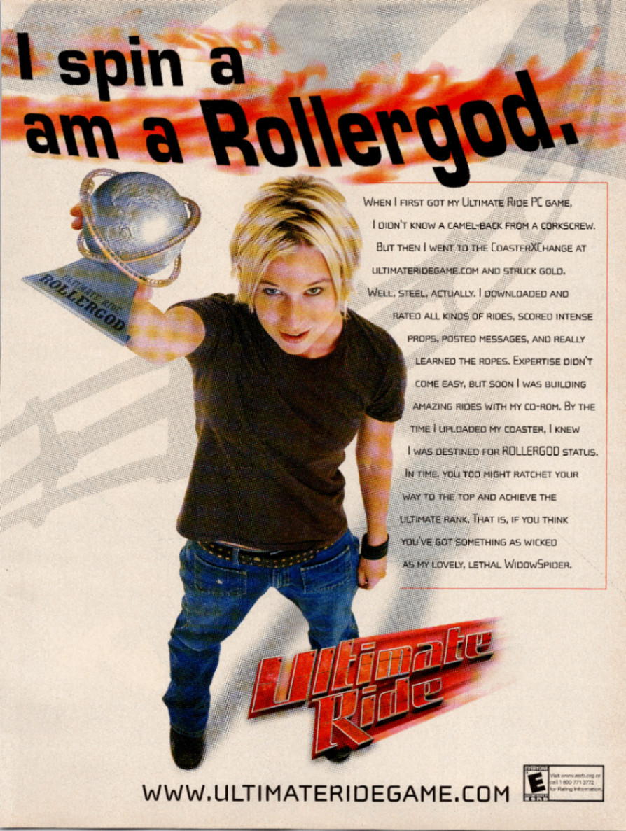 Ultimate Ride Vintage Magazine Ad 2001 Rollergod PC Game Promo Retro Gaming Y2K