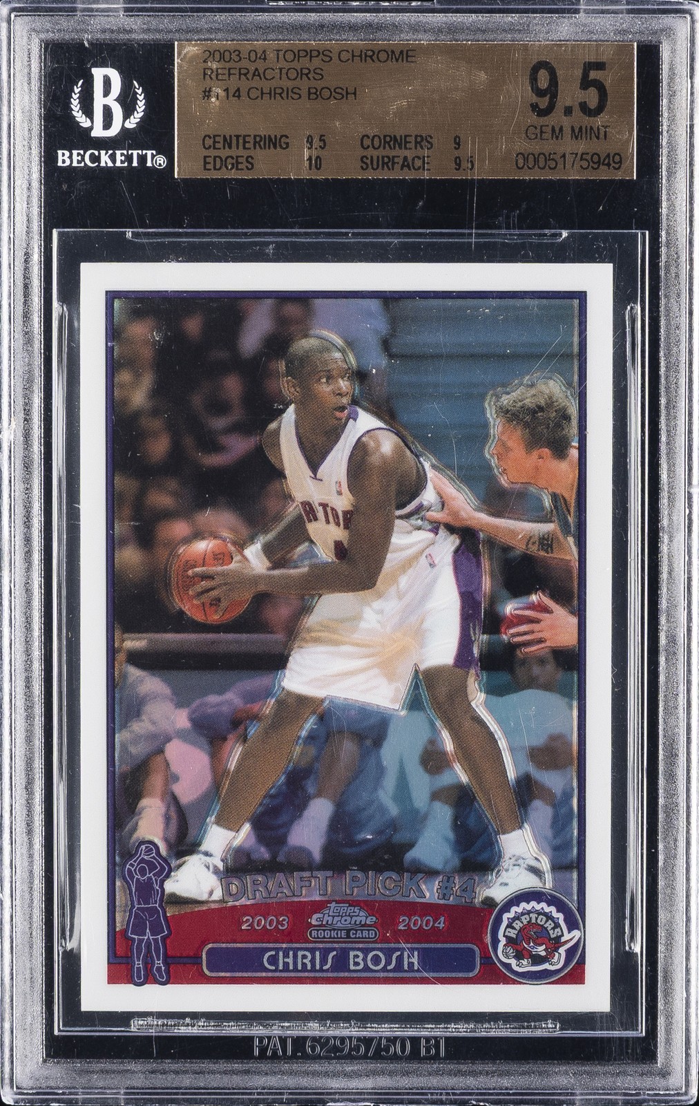 2003-04 TOPPS CHROME REFRACTORS #114 CHRIS BOSH BGS 9.5
