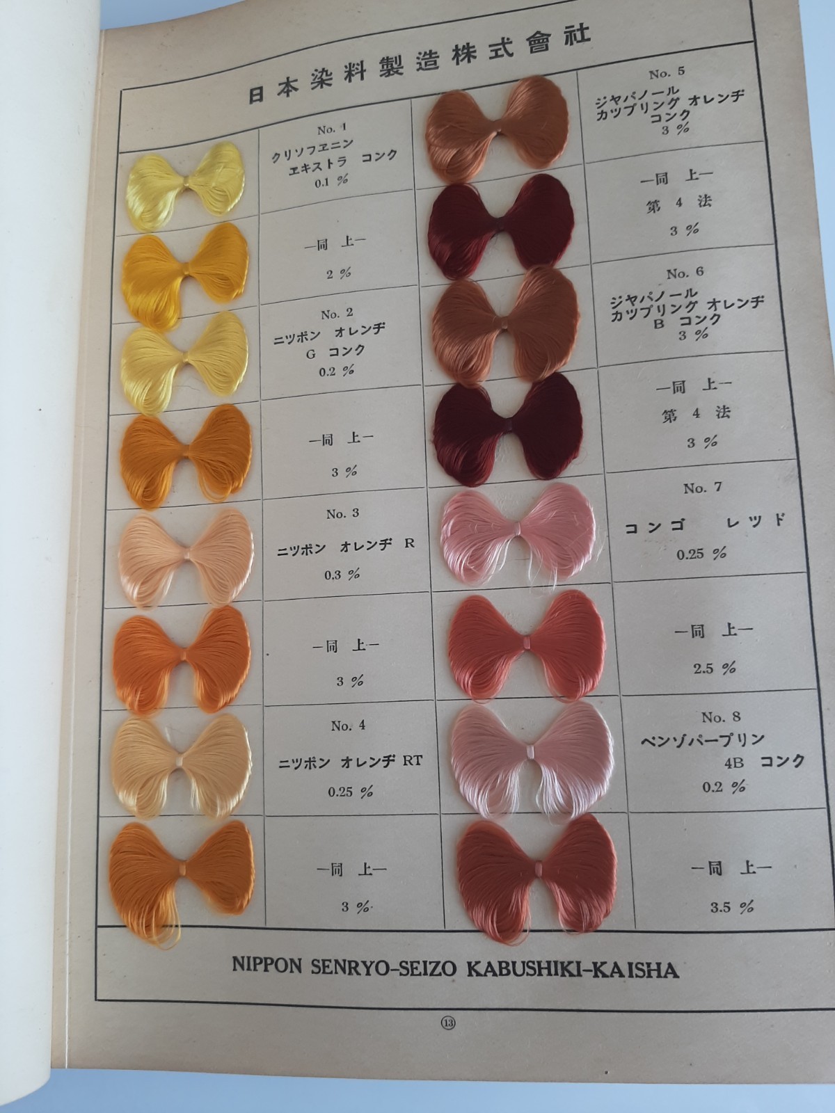 RARE 1928 Japanese Dyeings Silk Sample Book Nippon Senryo Seizo Kabushiki Kaisha