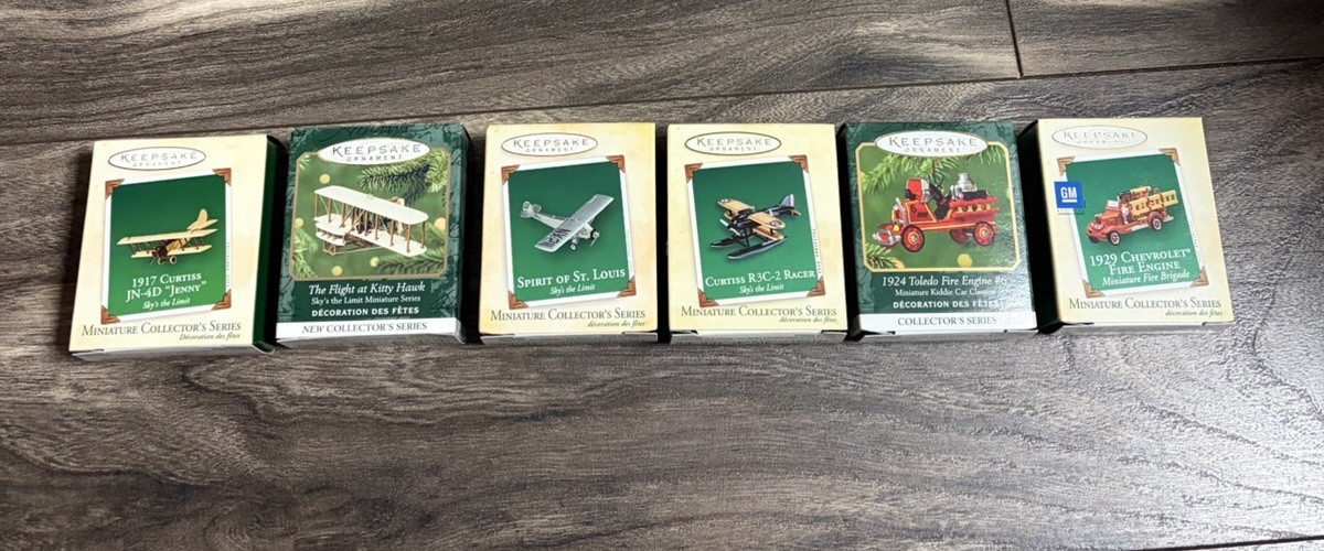 Hallmark Keepsake Airplane Ornaments Lot of 6 Sky’s The Limit / Mini Fire  NIB