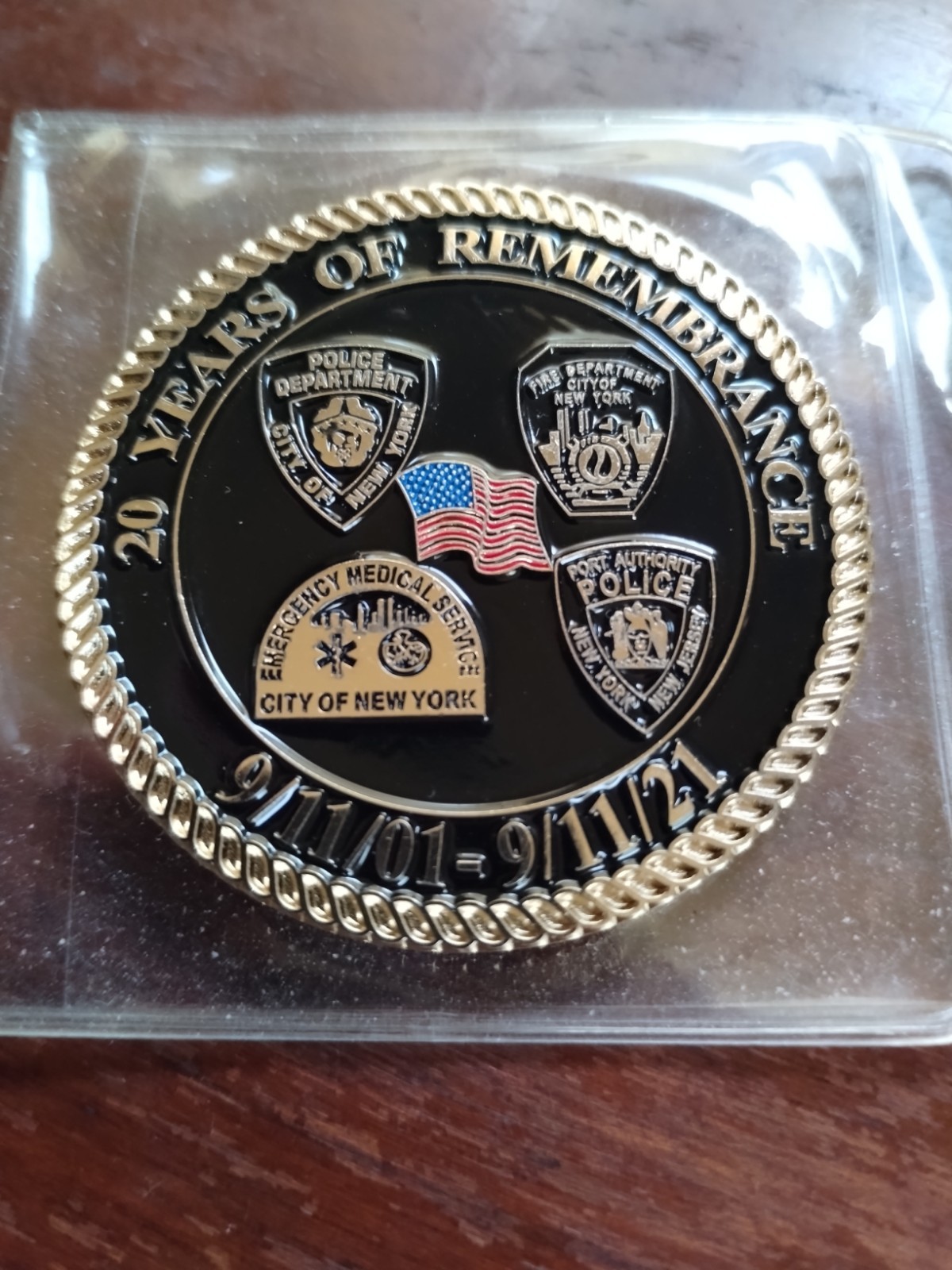 RARE 9/11 Traveling Memorial 20th Anniversary Exhibit Challenge Coin NYPD NYFD