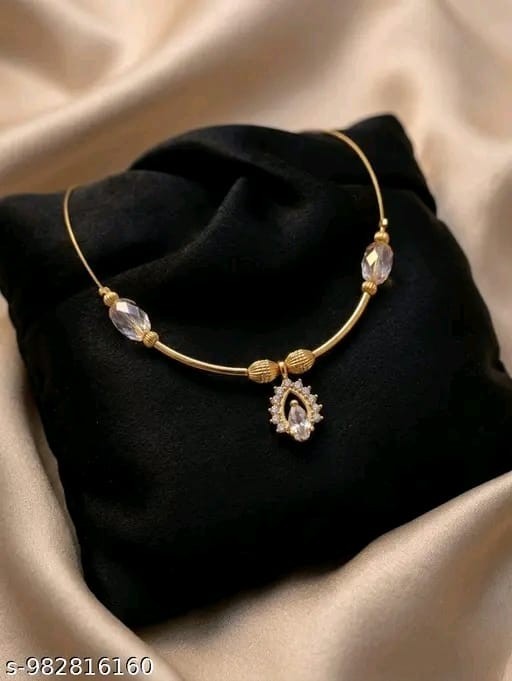 Indian cute sleek Invisible wire necklace chain choker for girls and women