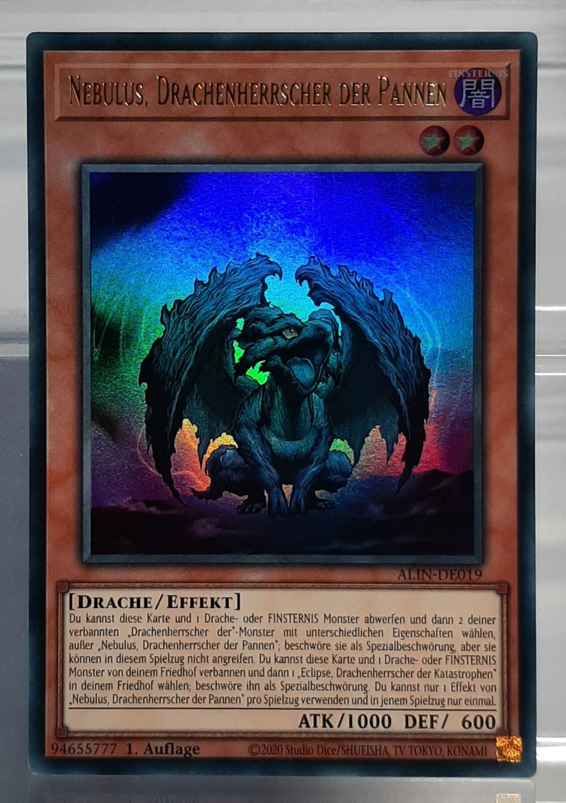 YUGIOH / Nebulus, Dragon Ruler of Mishaps (v.1) - UR - Alliance Insight NM