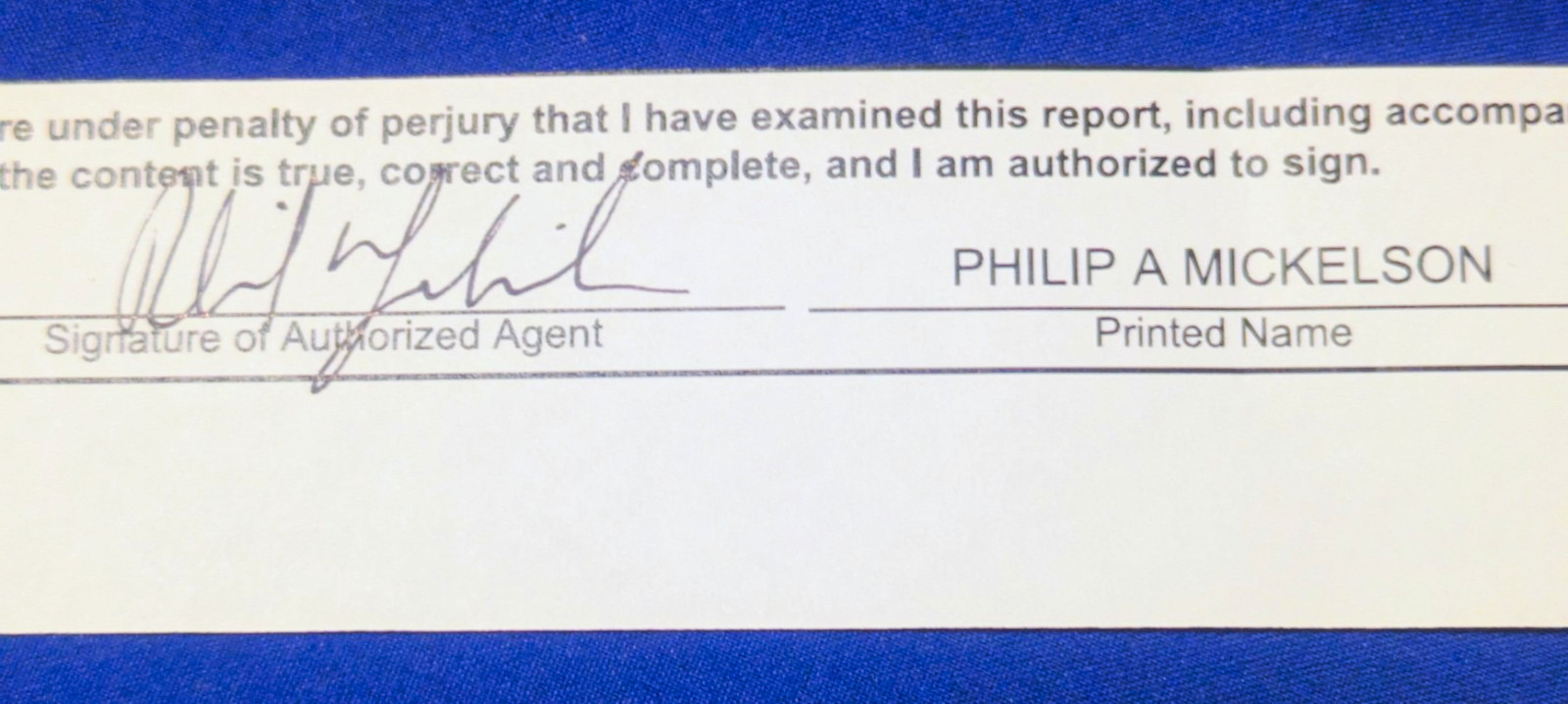 Phil Mickelson Golf Legend Hard Signed Legal Document Cut Signature Date 10/3/23