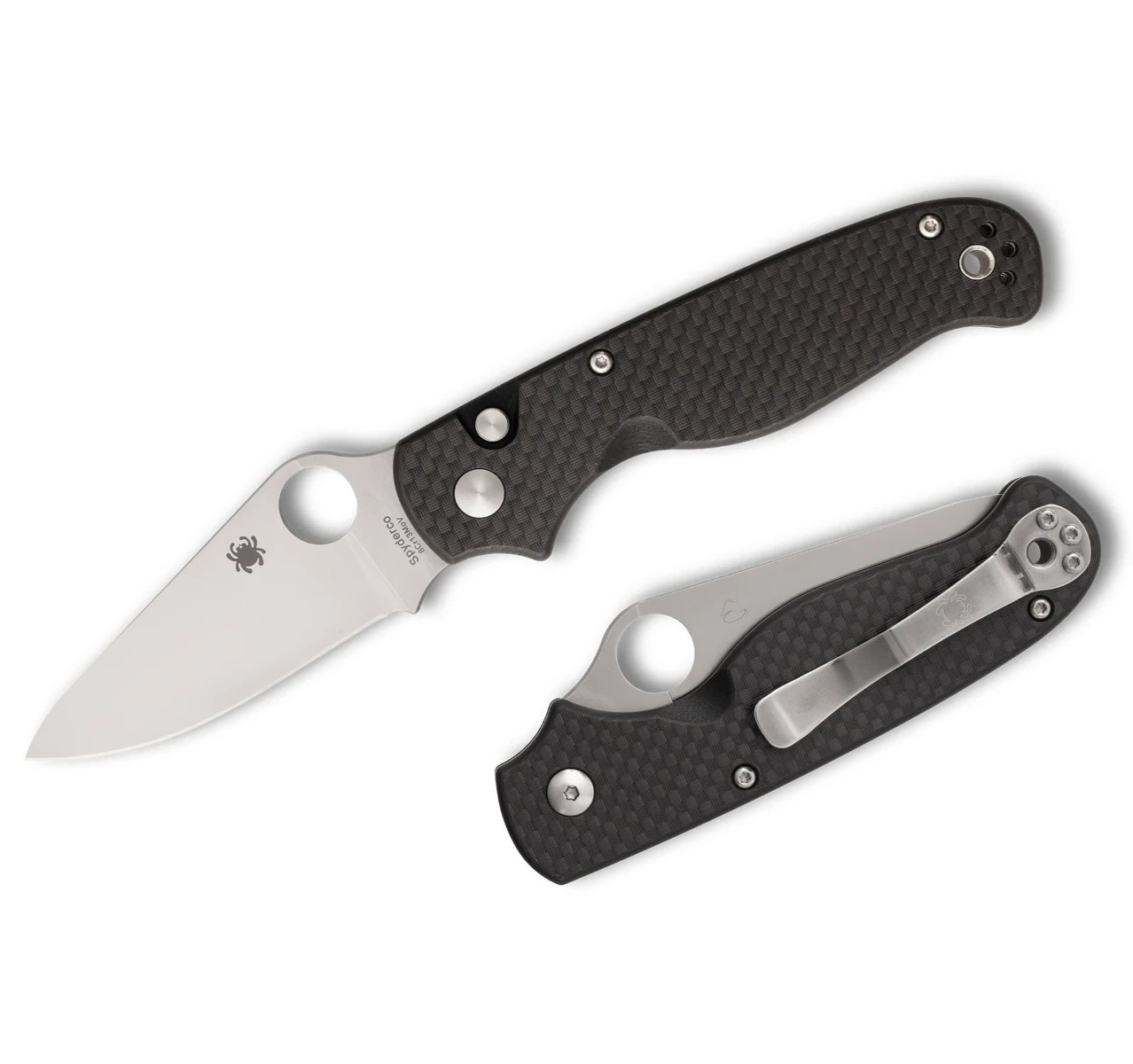 Spyderco ButtonUp Carbon Fiber Button Lock Satin Plain Blade C275CFP