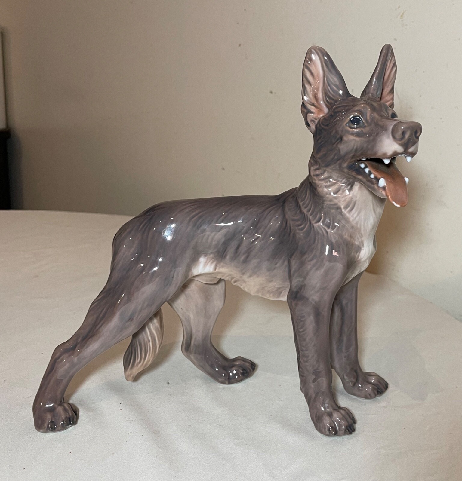 vintage Dahl Jensen 1087 Copenhagen Denmark porcelain German shepherd dog statue