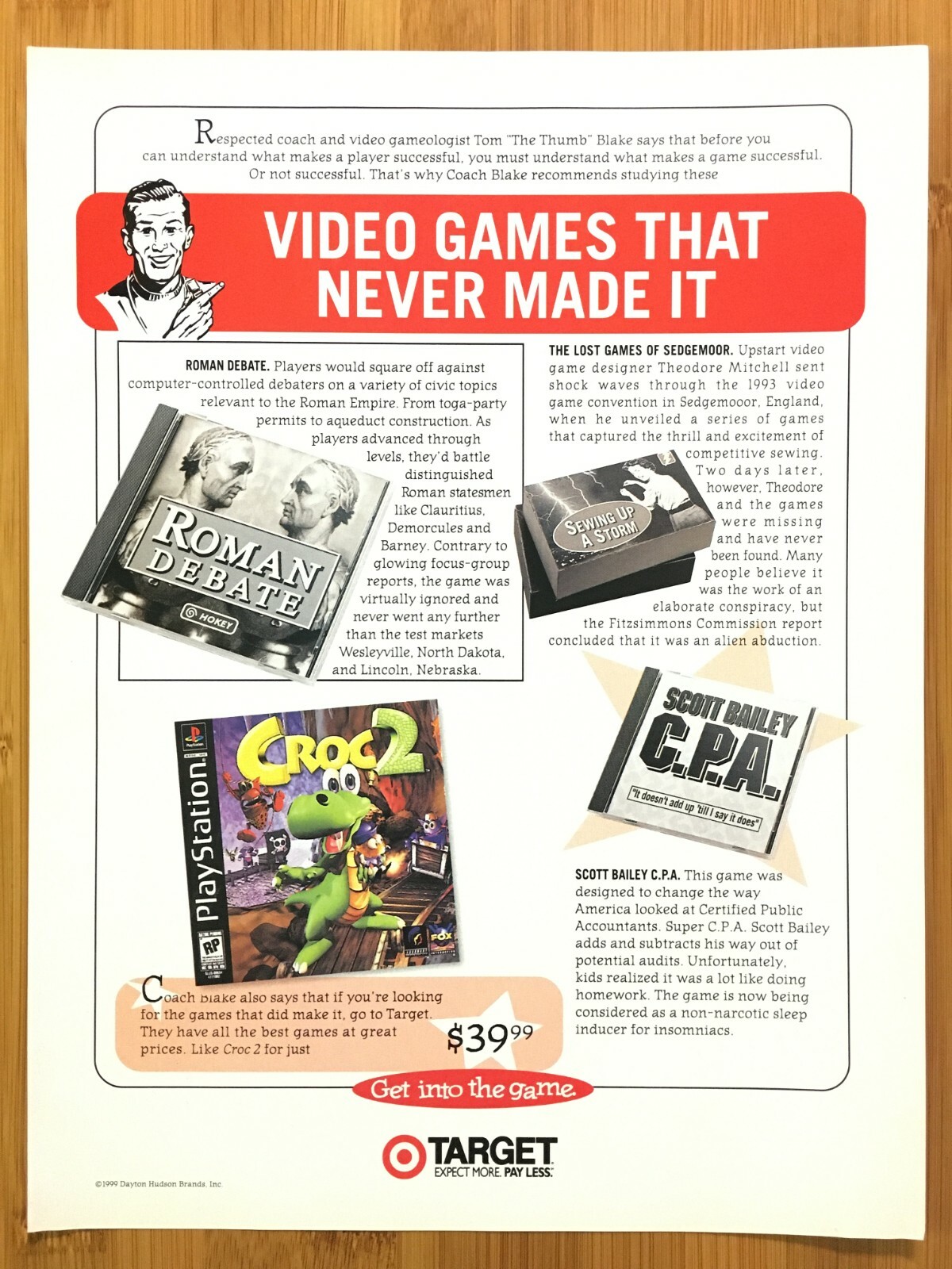 Croc Legend of the Gobbos PS1 1998 Vintage Print Ad/Poster Official Promo Art