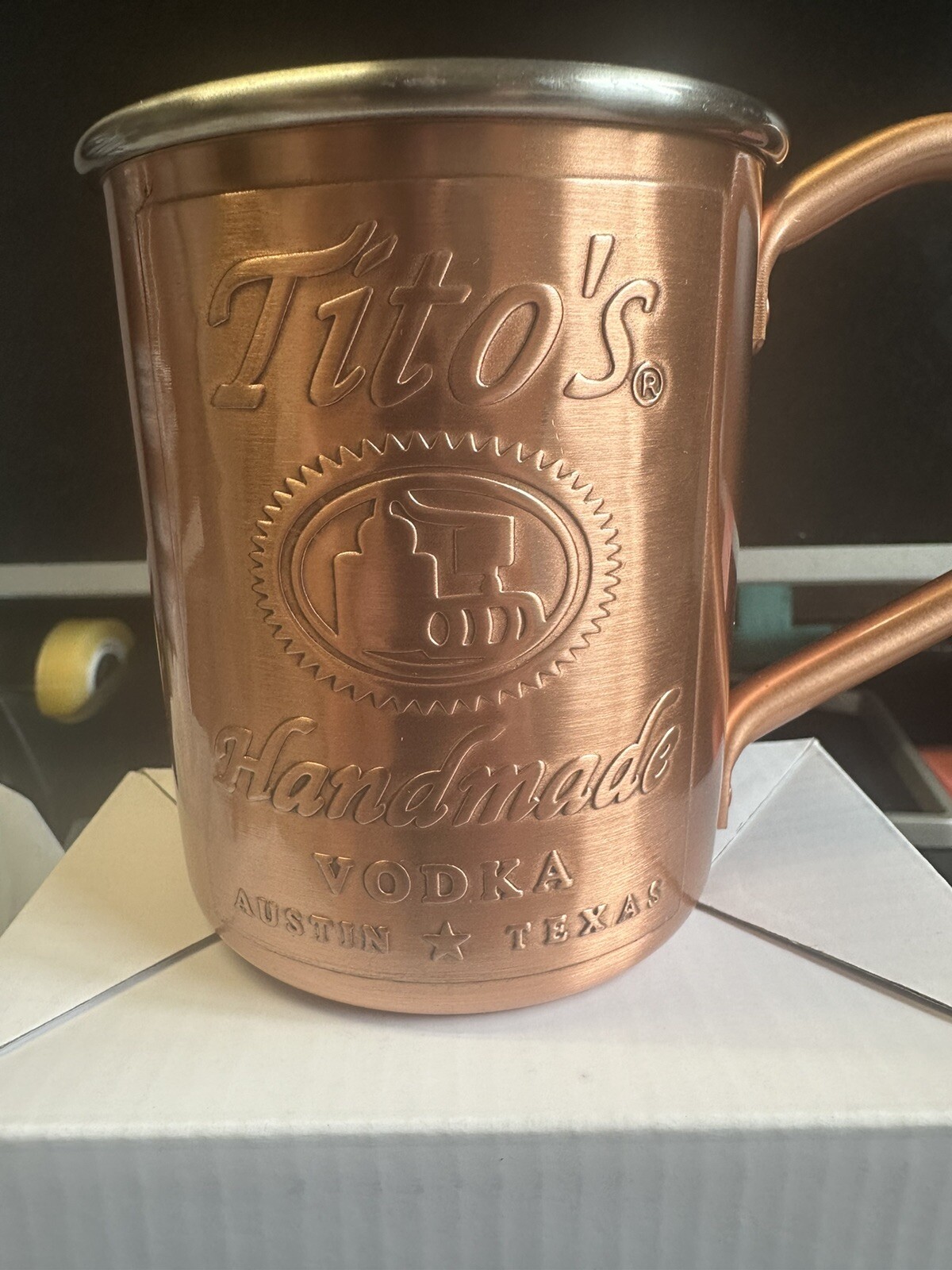 TITO'S Handmade Vodka Copper Moscow Mule Cups Mug  Yellowstone Barware 12oz