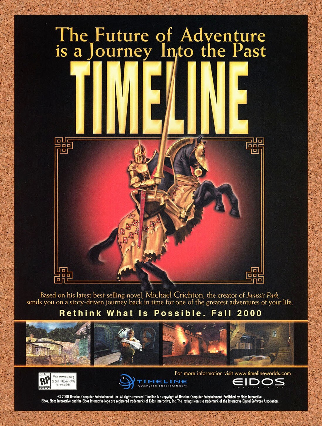 Timeline PC Original 2001 Ad Authentic Eidos Adventure Puzzle Video Game Promo