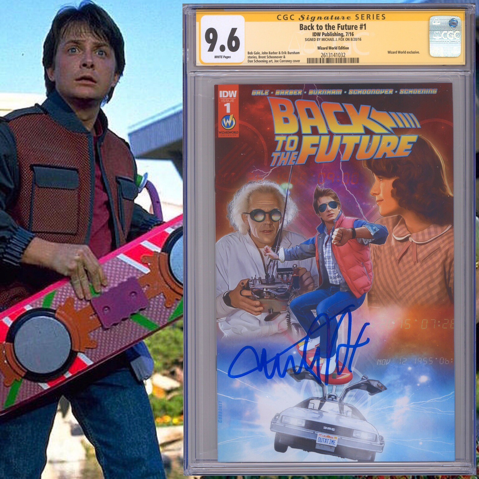 CGC 9.6 SS Back to the Future #1 Variant signed by Michael J. Fox Marty McFly