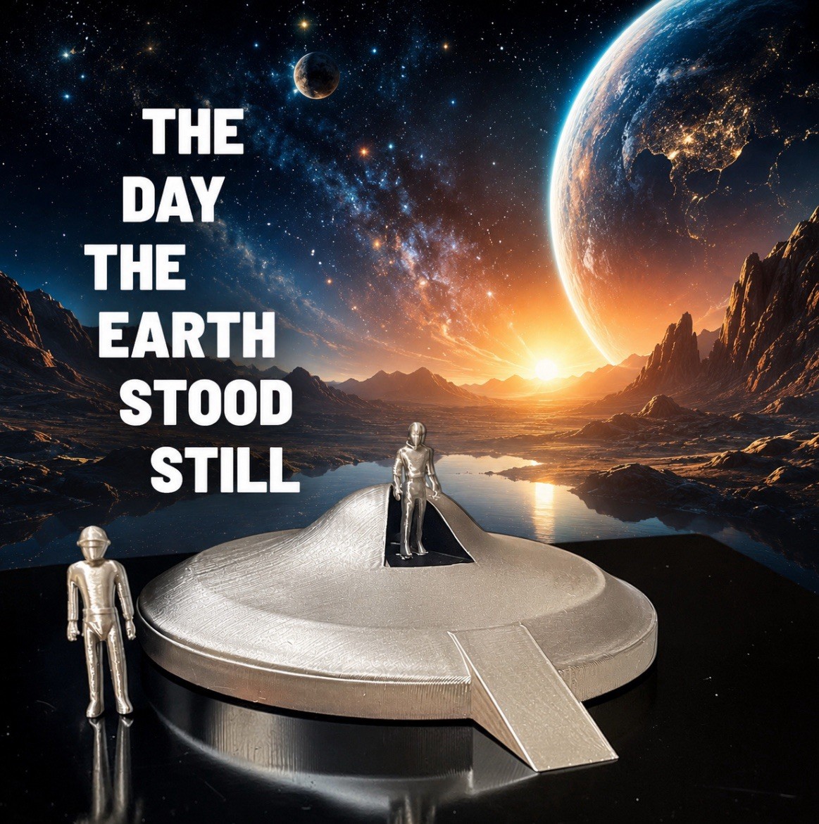 The Day the Earth Stood Still UFO Flying Saucer Set Klaatu Gort Collectible Kit