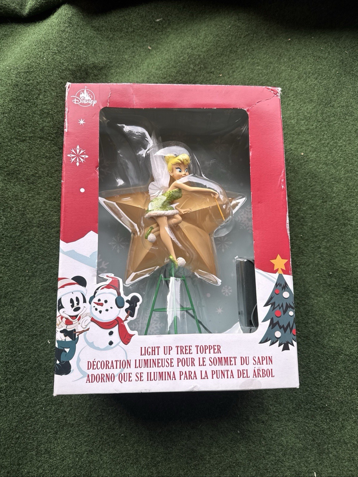 Disney Tinker Bell Light Up Christmas Tree Topper NIB Tinkerbell