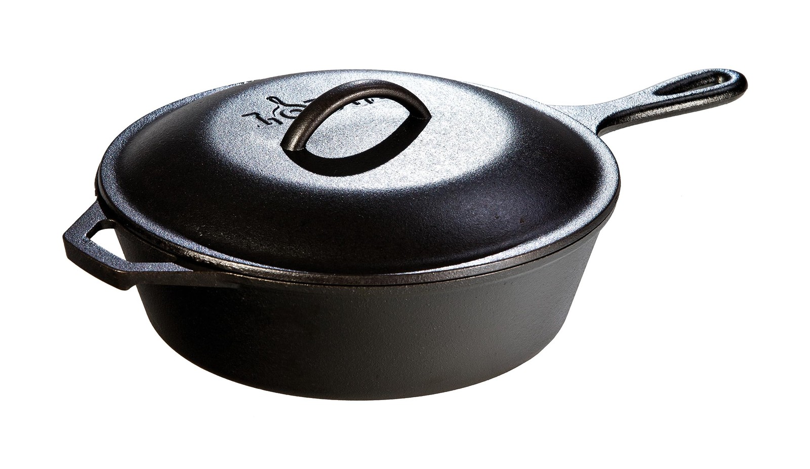 Lodge 3 Quart Pre-Seasoned Cast Iron Deep Skillet Lid L8Cfkplt