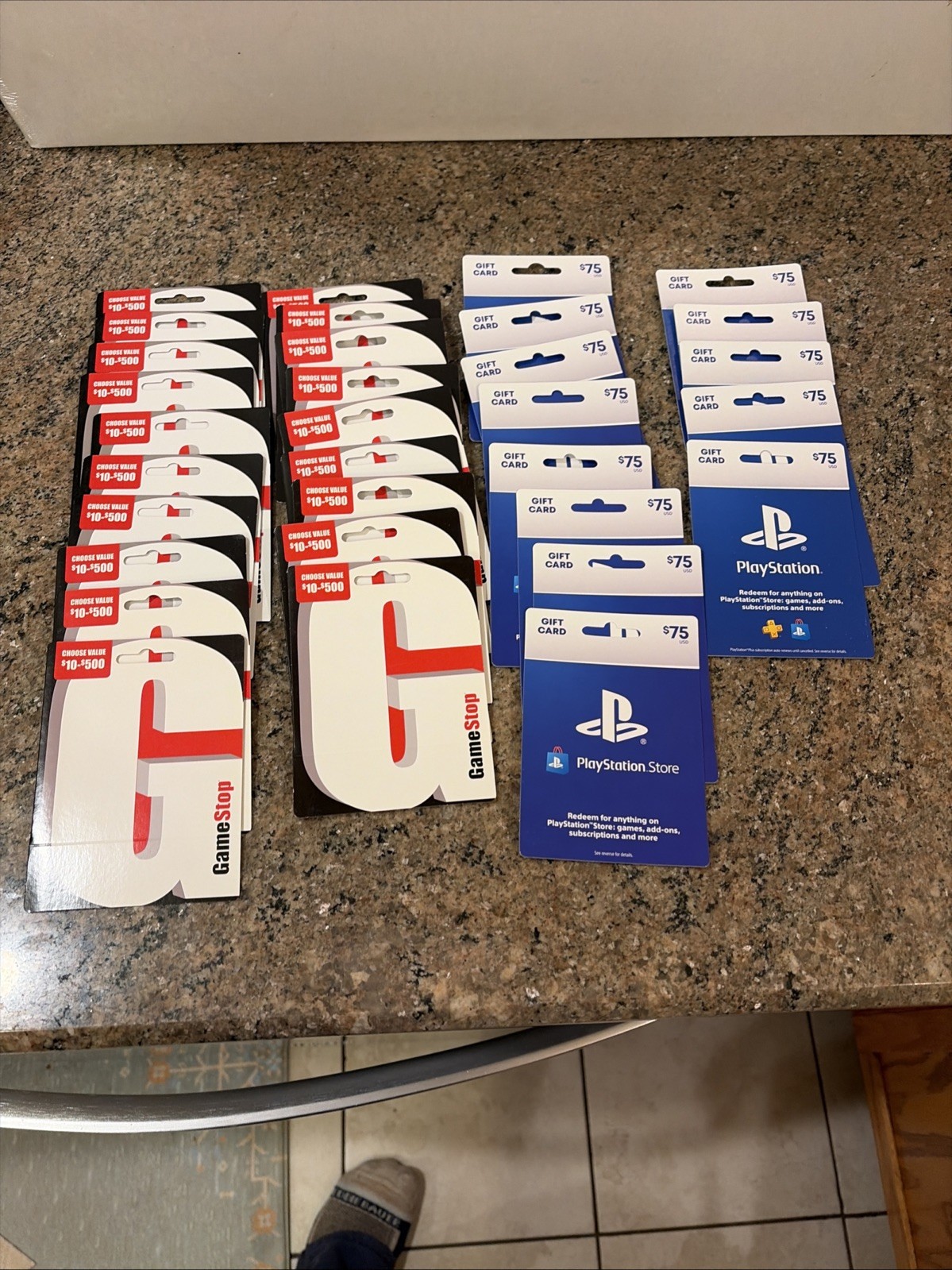 Lot Of 32 Blank PlayStation & GameStop Gift Card. $0 Value Gag Gift Collectible