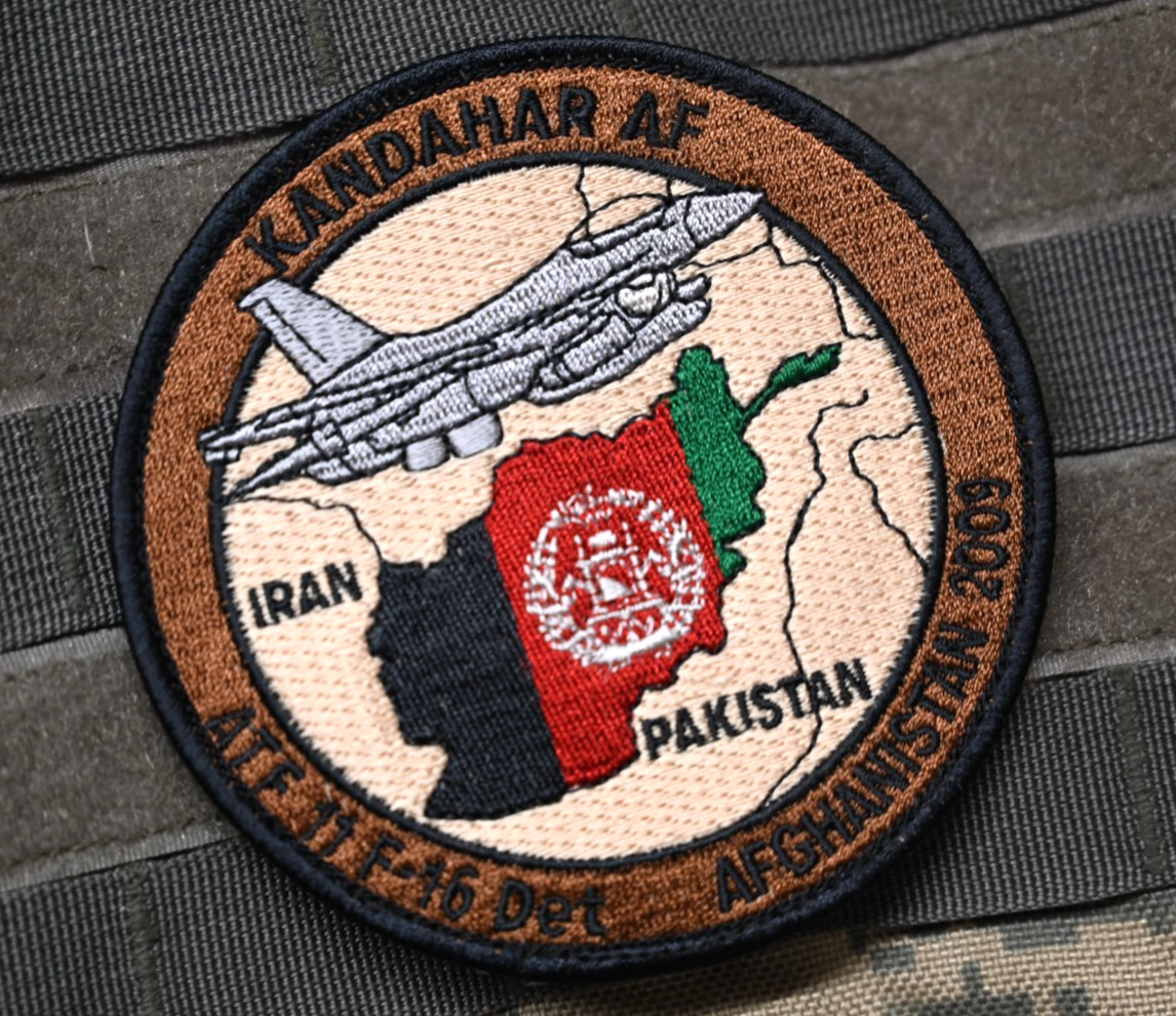 KANDAHAR AF F-16 vêlkrö PATCH: NATO AIR TASK FORCE ATF 11 DET. AFGHANISTAN 2009