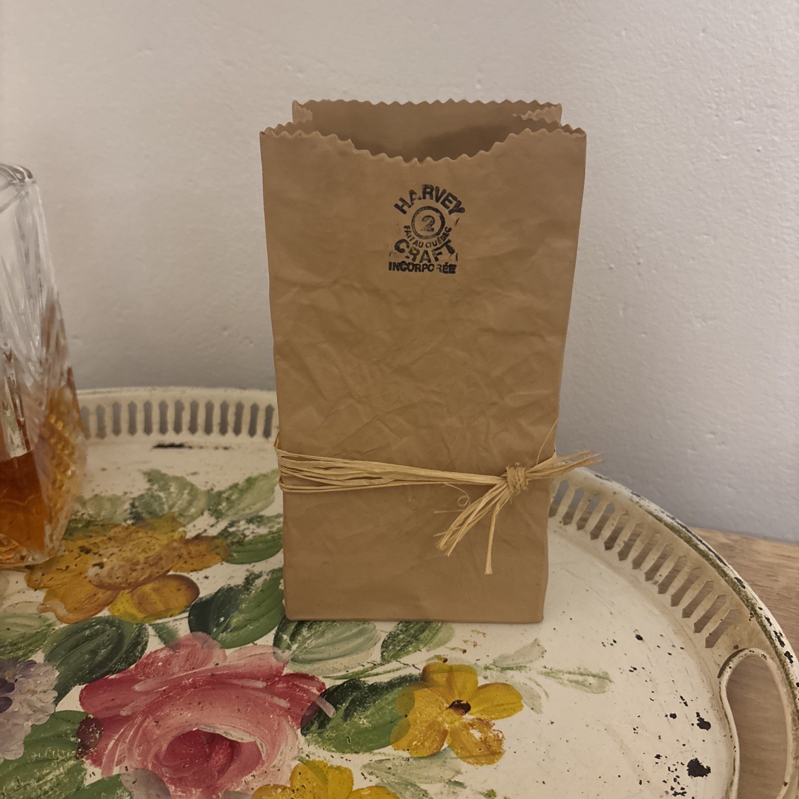 Michael Harvey Ceramic Vase Harvey Craft Ceramic Paper Bag Vase #2 Quebec Made