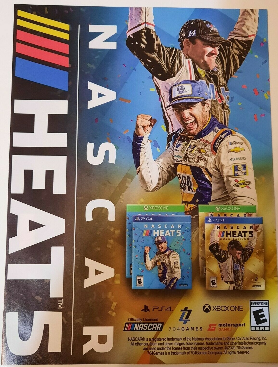 NASCAR HEAT 5 Full Page PRINT AD video game PS4 XBOX ONE 2020