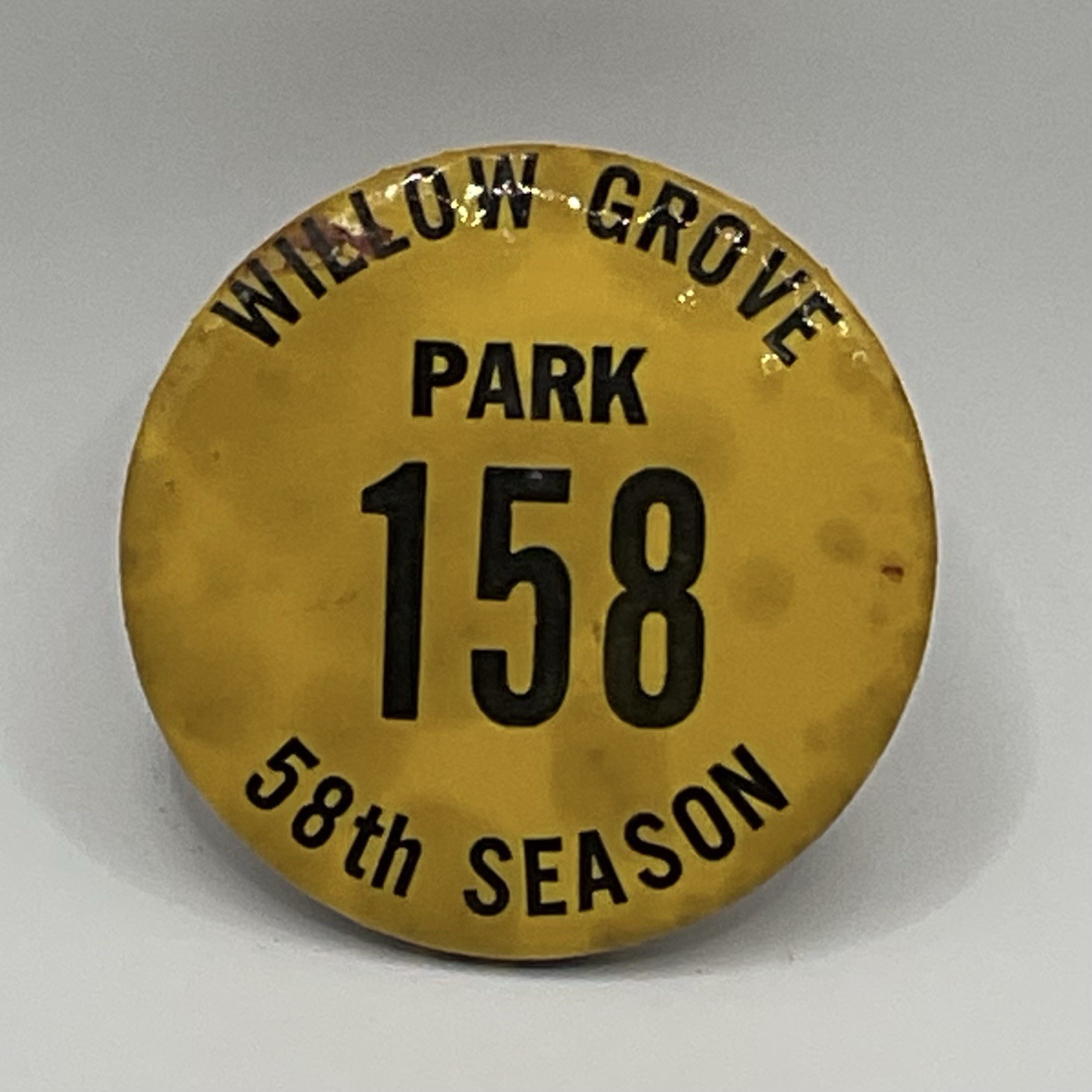 Vintage 1954 Willow Grove Park 58th Season 2” Pinback Button Pennsylvania #158