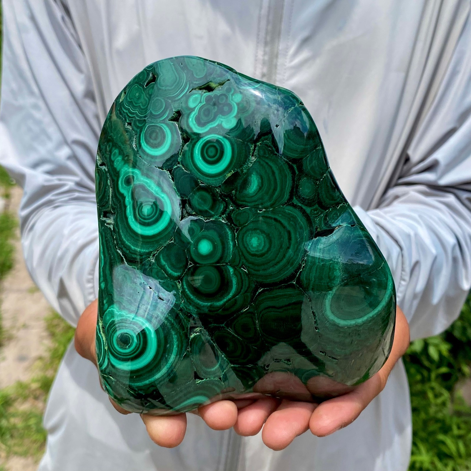 2.53LB Natural Polished Malachite Mineral freeform specimen Reiki Stone