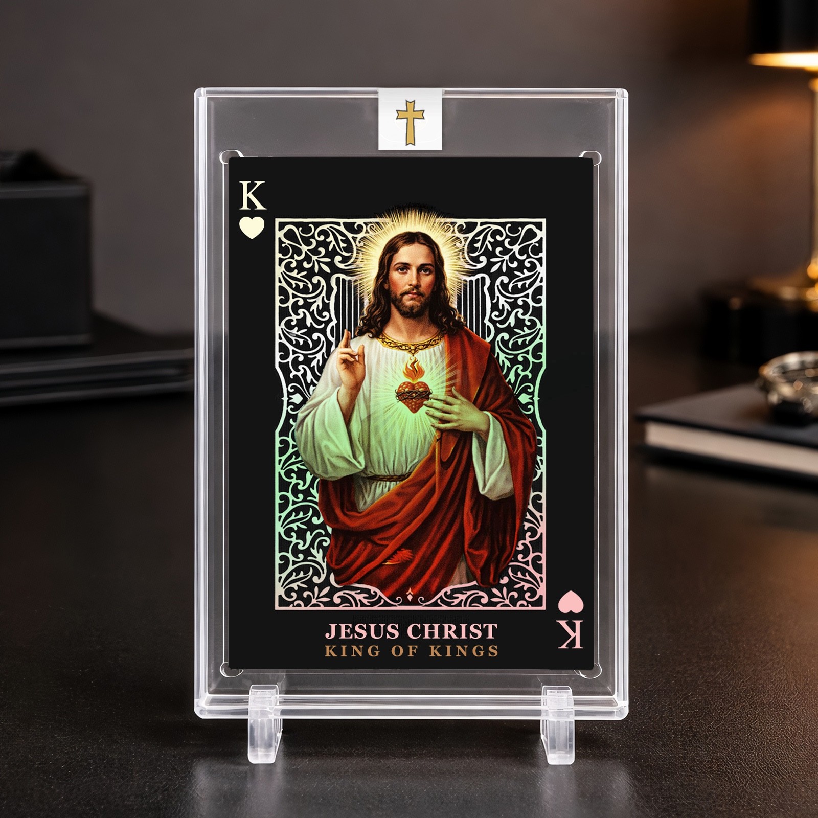 Jesus Christ Card | Kings of Kings Holo | Christian Art Card | Philippians 4:13