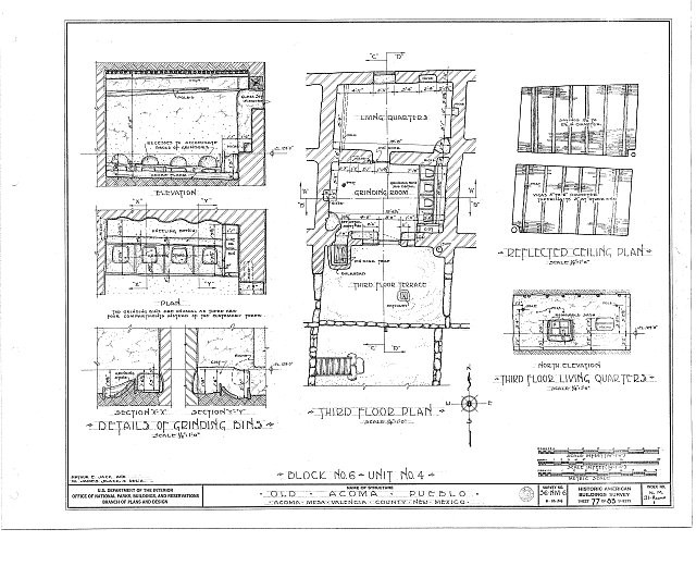 Photo:Acoma Pueblo Casa Blanca Vicinity New Mexico 1900s Pueblo Floor Plan