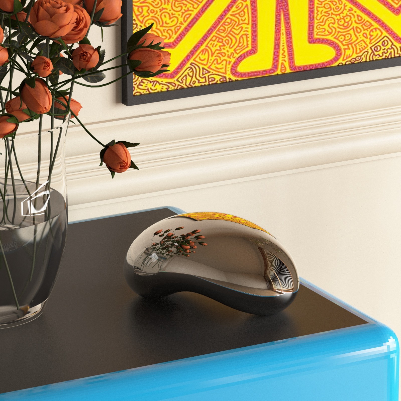 Chicago Bean Replica: Polished Stainless Solid Steel Desk Art - Cloud Gate