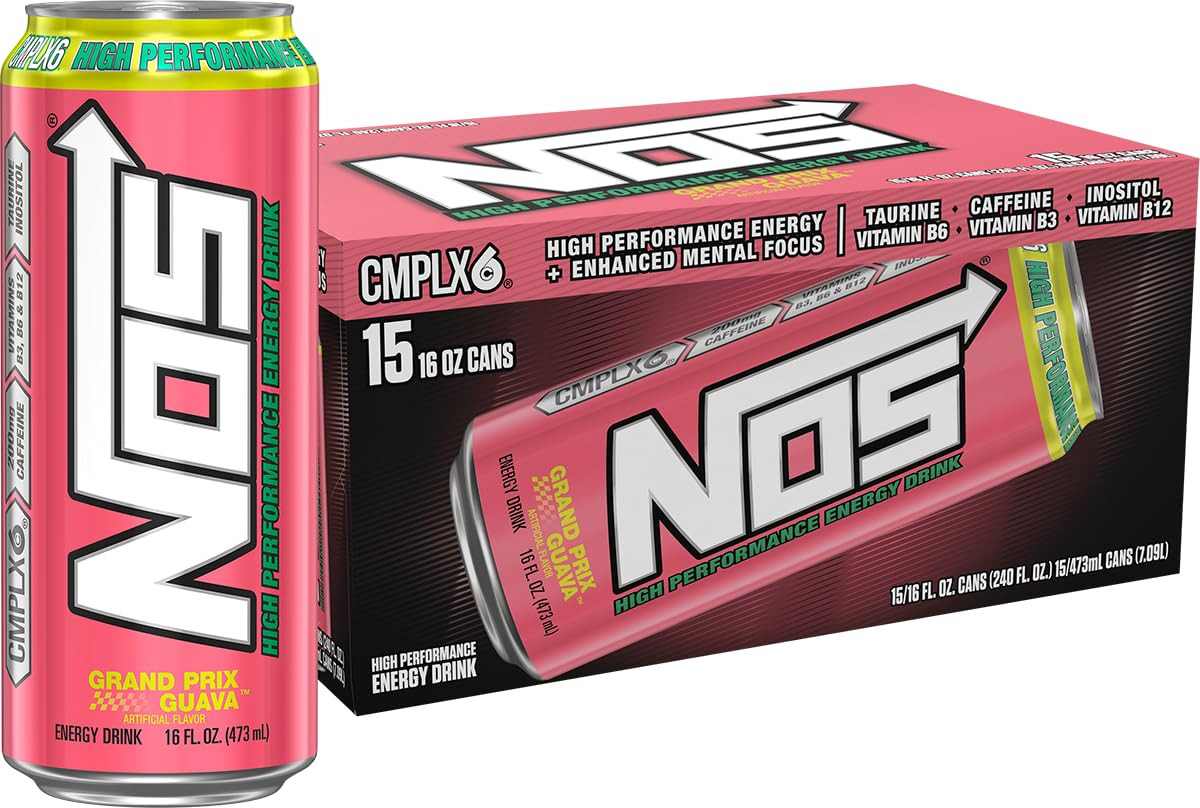 Grand Prix Guava: High Performance Energy Drink. 16 Fl Oz (Pack of 15)