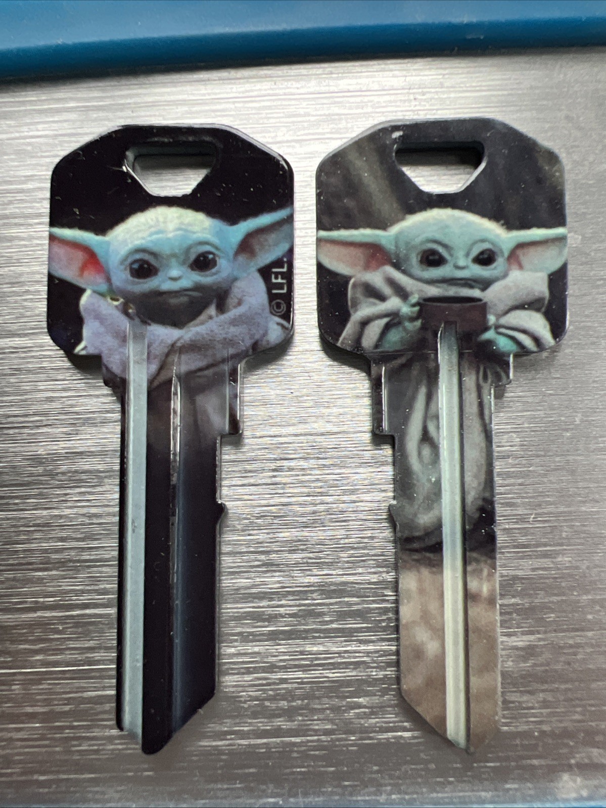 2 (two) Star Wars The Mandalorian Baby Yoda Grogu House Key Blank Kwik-Set KW10