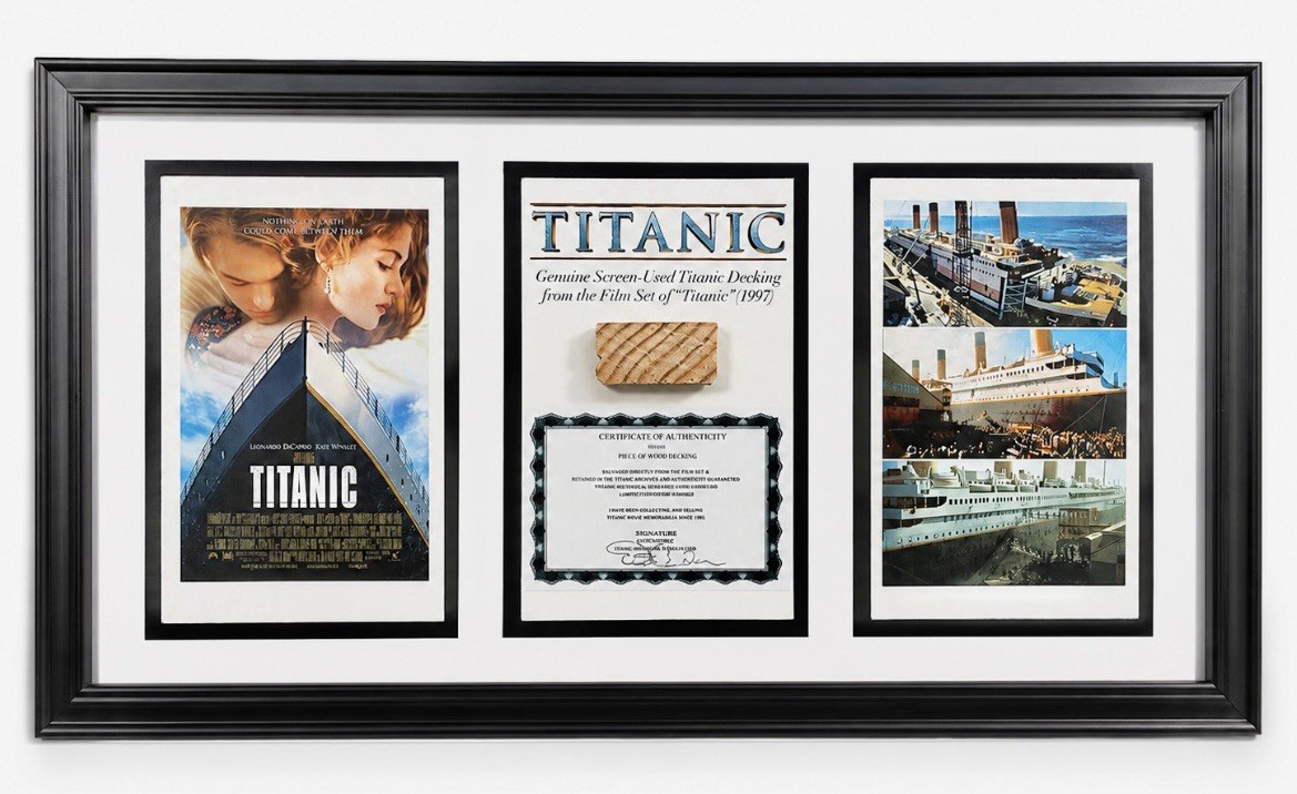 “Titanic” (1997) Screen-Used Decking Film Prop | Framed Display | 15x8 | w/ COA