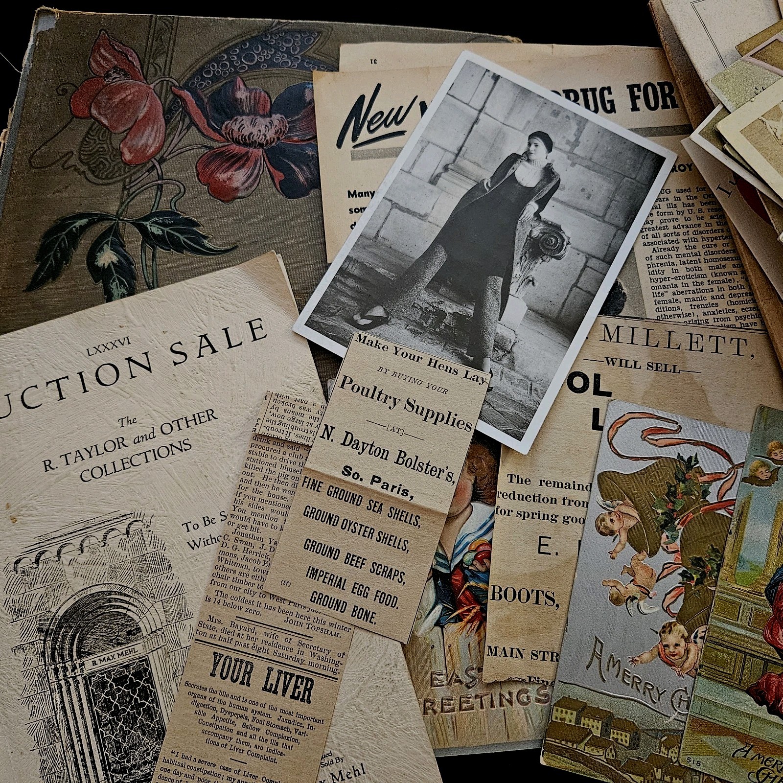 Huge Antique Vintage Ephemera Lot Postcards Photos Advertising Paper 1890s-1990s