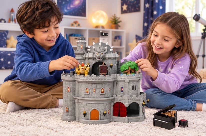 JAKKS Super Mario Galaxy Movie Bowser Castle Playset Figure NEW