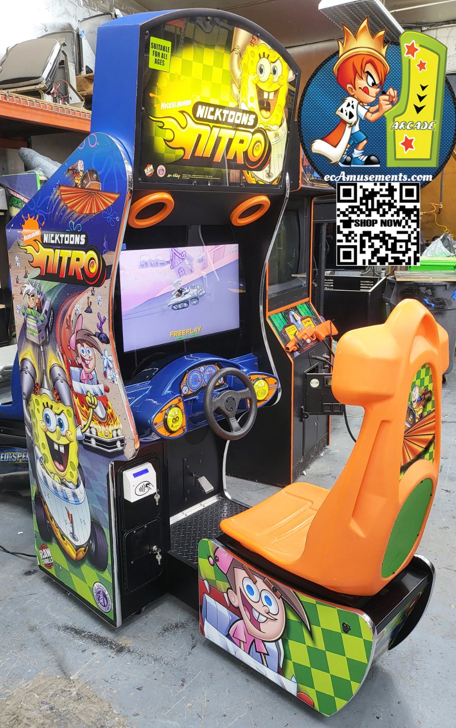 Nickelodeon Nicktoons Nitro Arcade Sit Down Driving Racing Arcade - 27