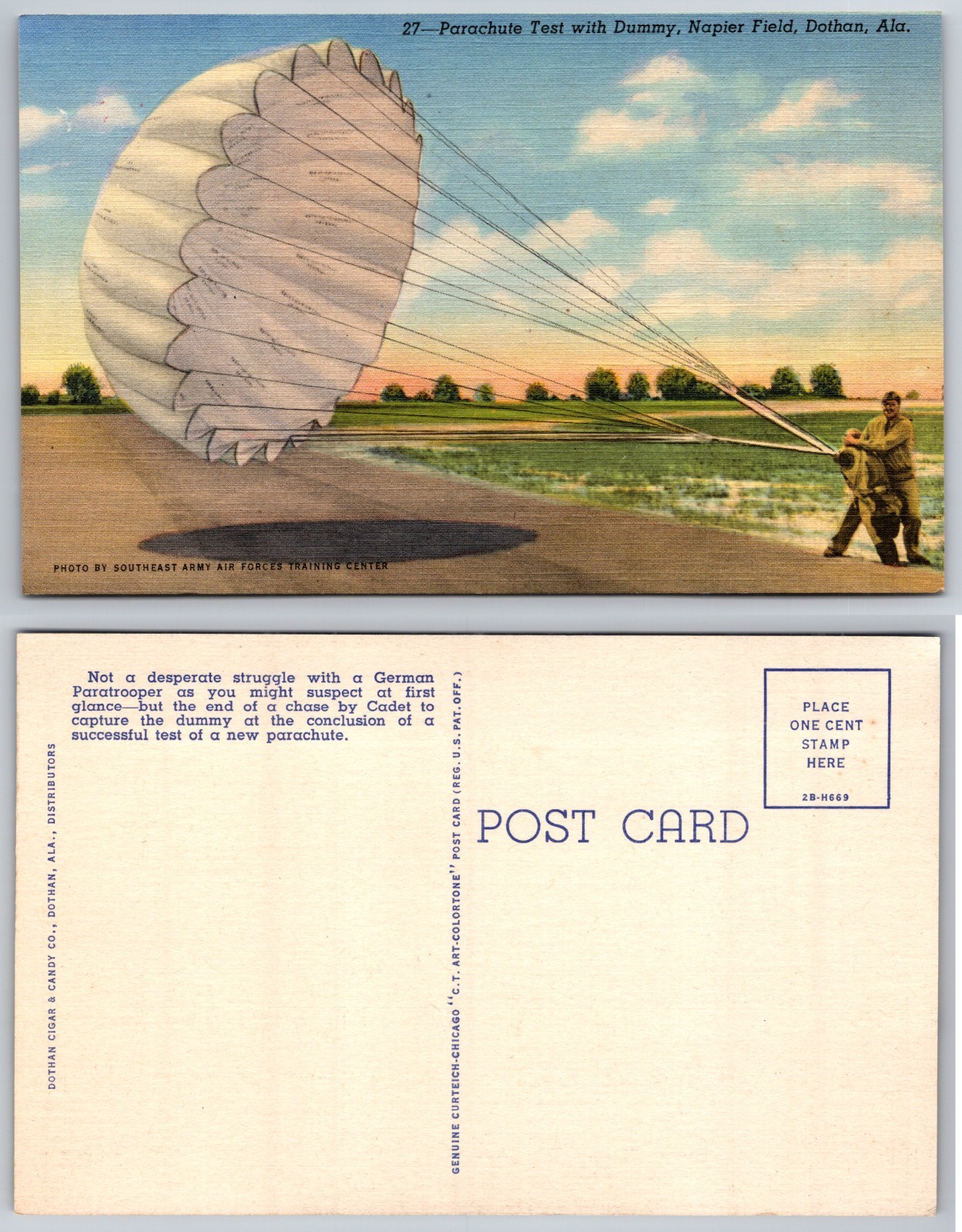 Napier Field Dothan Ala Parachute Test Dummy Postcard